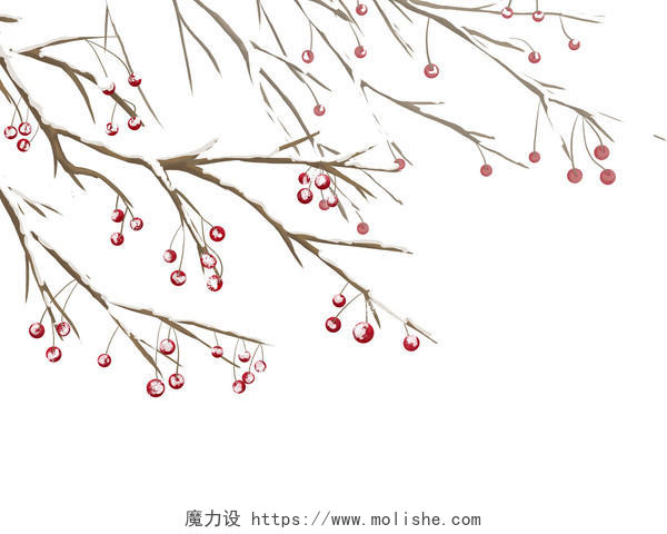 冬天冬季花树元素雪PNG素材